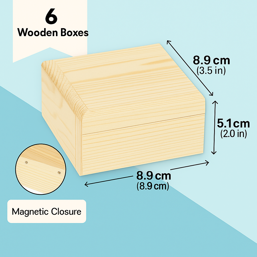 Wooden boxes pinewood – untreated with hinged lid