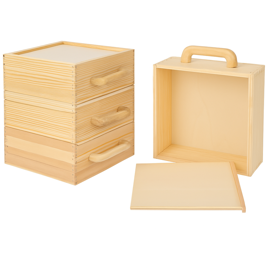 Wooden box made of pinewood – untreated with sliding lid