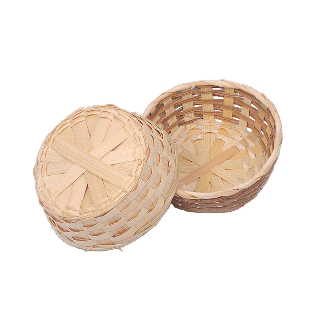 Handmade bamboo basket – round for bread & fruit