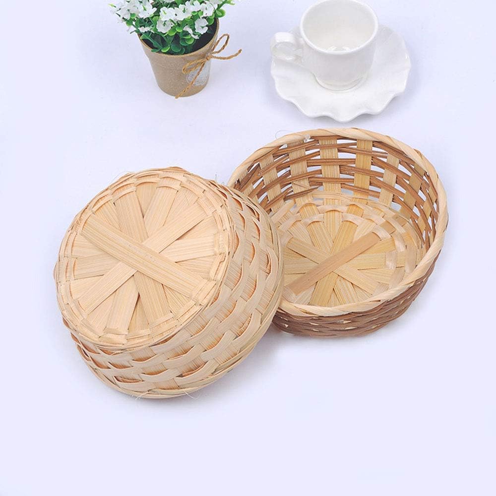 Handmade bamboo basket – round for bread & fruit