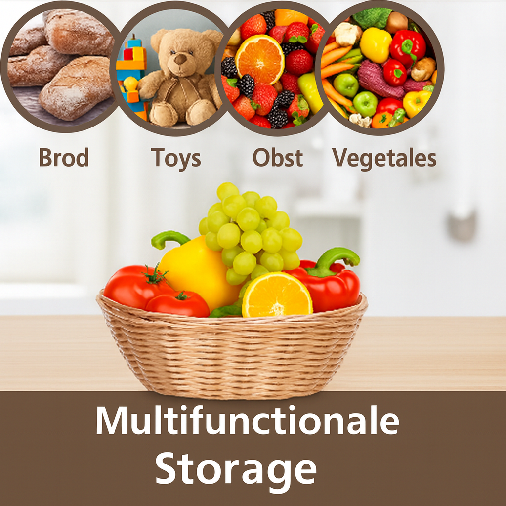 Pack of 20 round plastic baskets – woven bread and fruit bowls